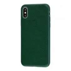 Чехол для iPhone X / Xs Leather cover зеленый
