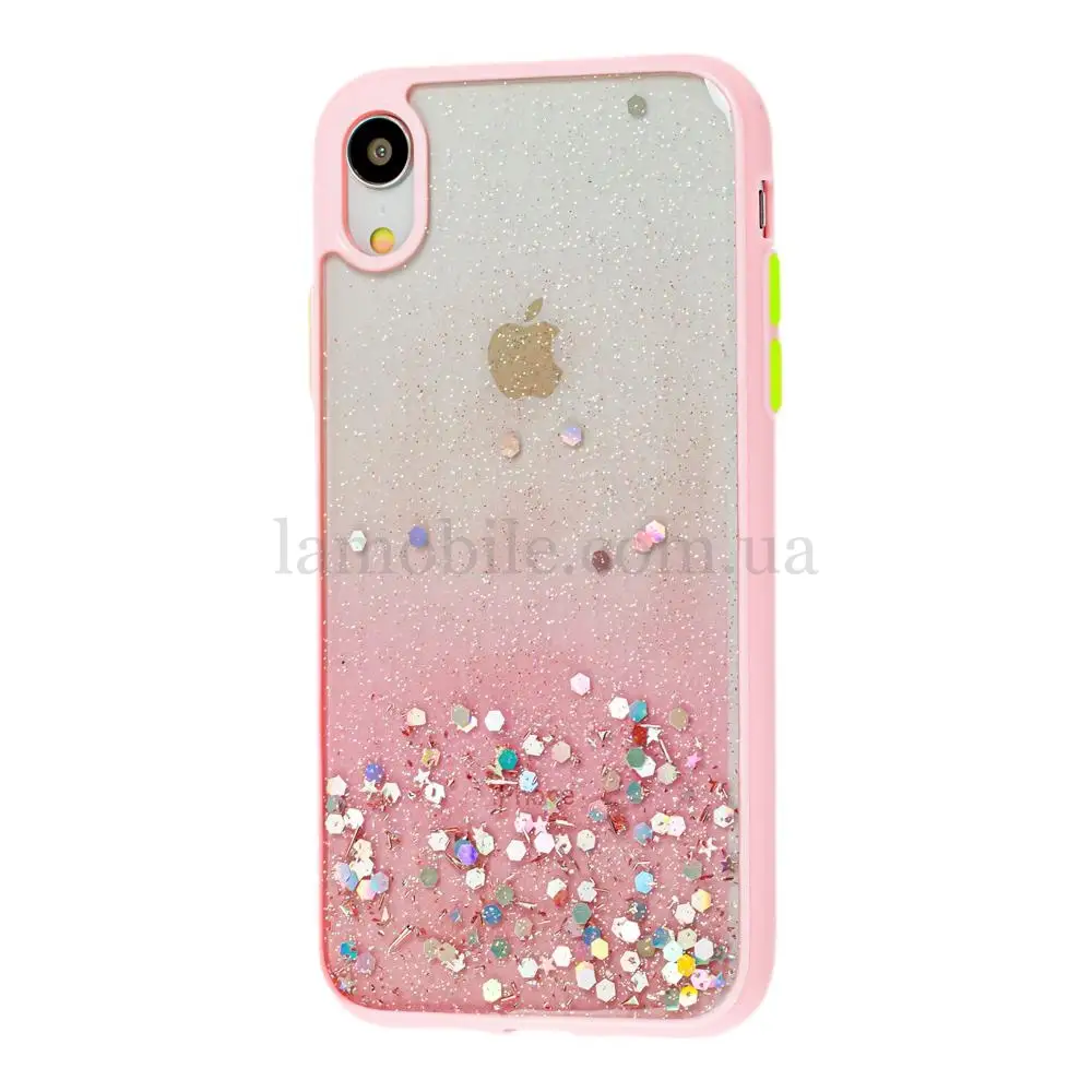 Чехол для iPhone Xr Glitter Bling розовый