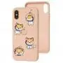 Чехол для iPhone X / Xs Wave Fancy laika spaceman / pink sand