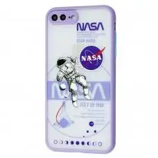 Чехол для iPhone 7 Plus / 8 Plus Picture shadow matte space nasa / light purple