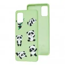 Чехол для Samsung Galaxy A51 (A515) Wave Fancy funny panda / mint gum