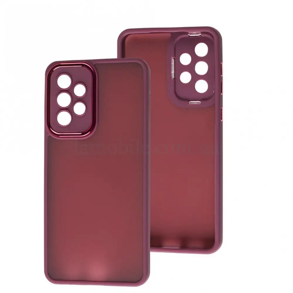 Чохол для Samsung Galaxy A53 (A536) Luxury Metal Lens марсала