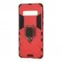 Чехол для Samsung Galaxy S10 (G973) Transformer Ring ударопрочный с кольцом красный