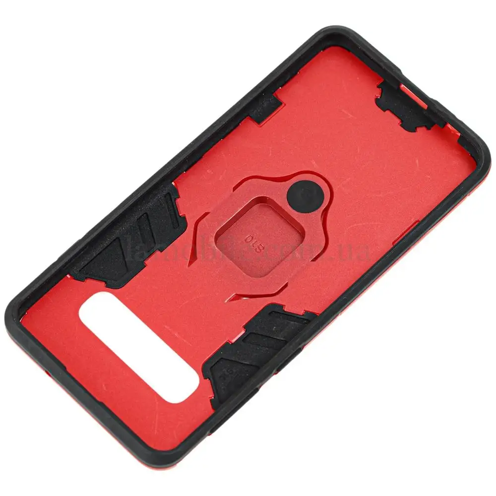 Чехол для Samsung Galaxy S10 (G973) Transformer Ring ударопрочный с кольцом красный