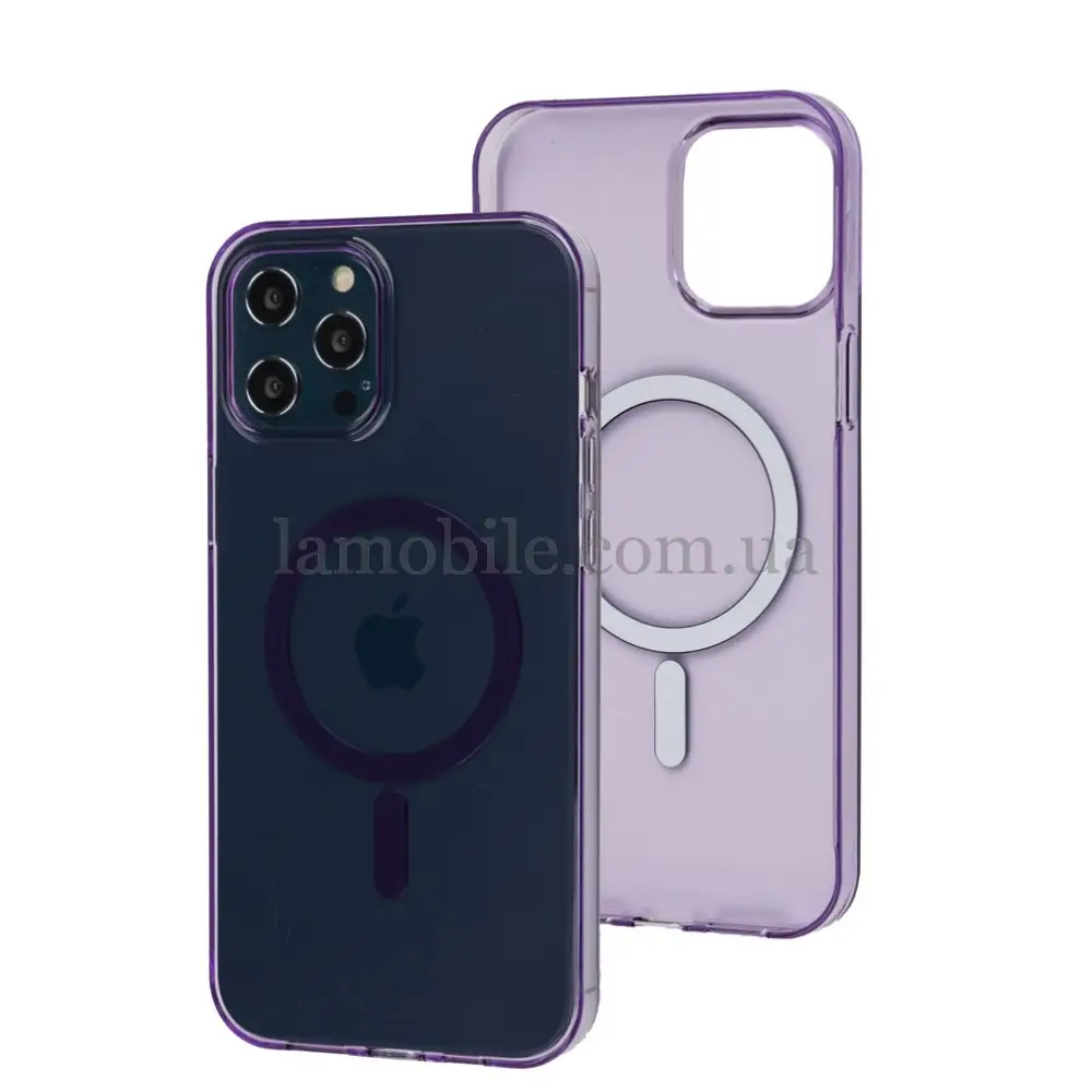 Чохол для iPhone 12 Pro Max Clear color MagSafe purple