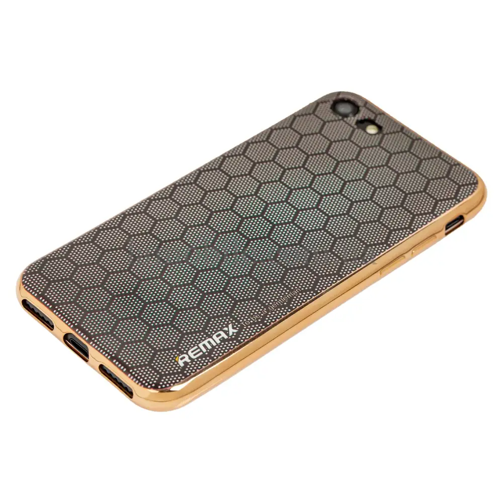 Чохол Remax для iPhone 7/8 Honey cell з окантовкою золотистий