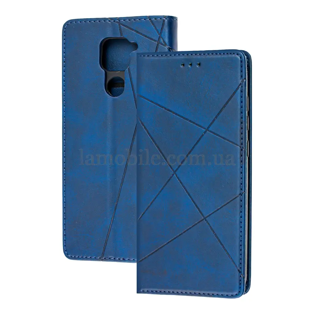 Чохол книжка Business Leather для Xiaomi Redmi Note 9 синій