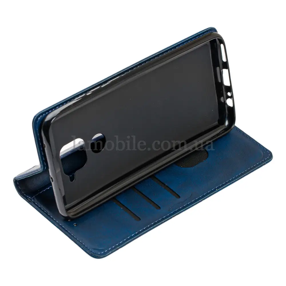 Чохол книжка Business Leather для Xiaomi Redmi Note 9 синій