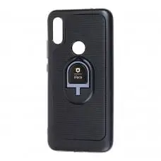 Чехол для Xiaomi Redmi 7 iFace с кольцом черно-синий