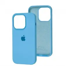 Чохол для iPhone 14 Pro Square Full silicone блакитний / blue