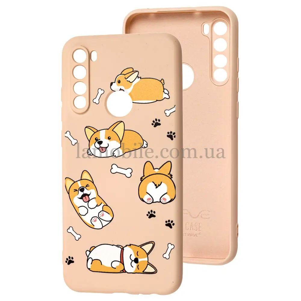 Чохол для Xiaomi Redmi Note 8T Wave Fancy funny corgi / pink sand