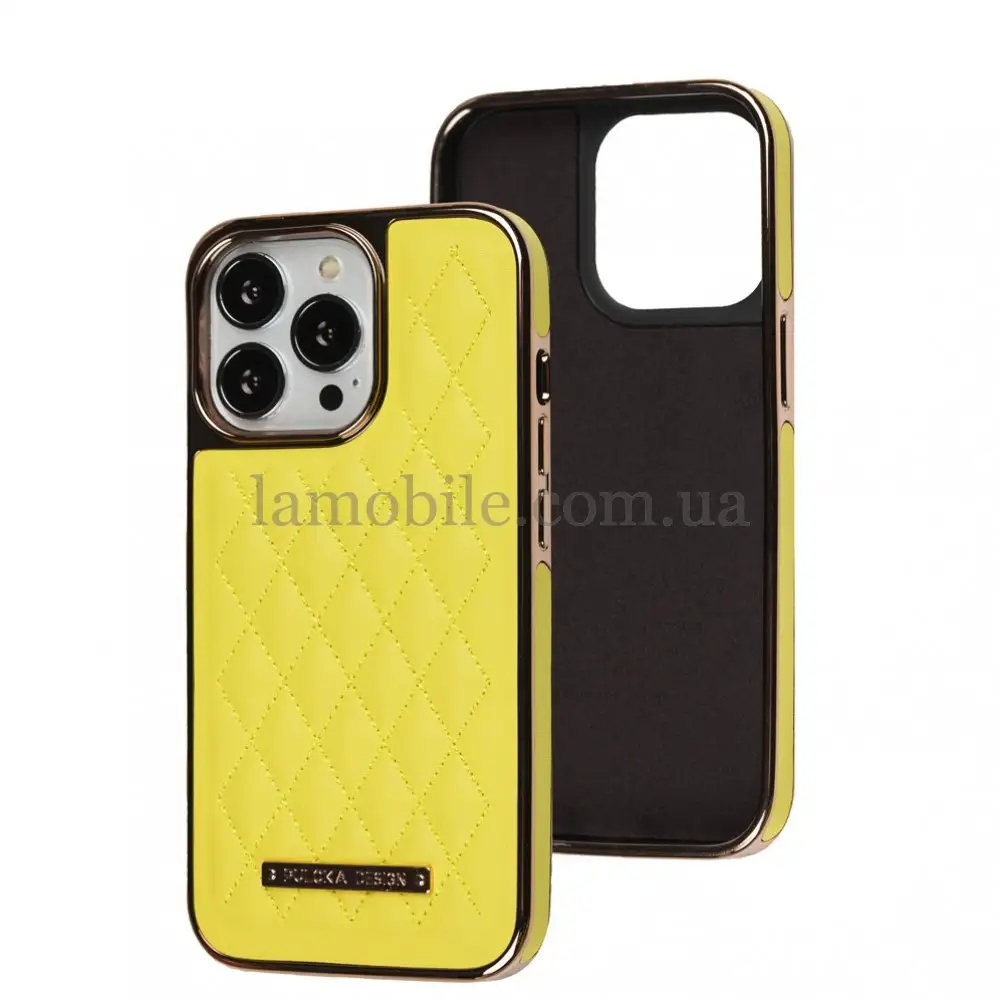 Чехол для iPhone 13 Pro Puloka leather case yellow