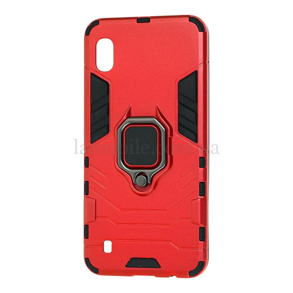 Чехол ударопрочный Transformer Ring для Samsung Galaxy A10 (A105) с кольцом красный