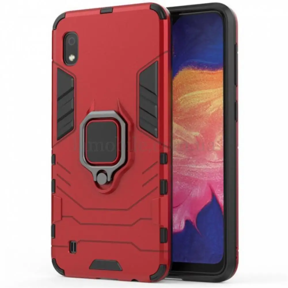 Чехол ударопрочный Transformer Ring для Samsung Galaxy A10 (A105) с кольцом красный