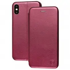 Чохол книжка Premium для iPhone Xs Max бордовий