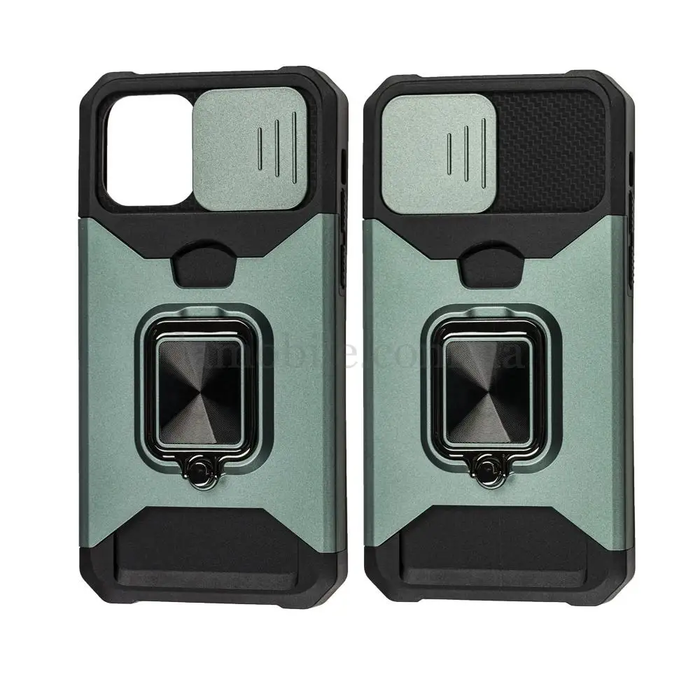 Чохол для iPhone 13 Pro Max Ring Card ударостійкий зелений