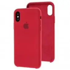 Чехол Silicone для iPhone X / Xs case розово красный светлое яблоко