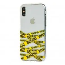 Чехол для iPhone X / Xs Lovely "Warning"