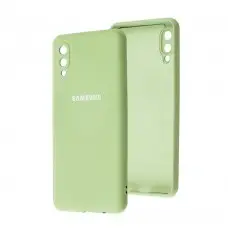 Чохол для Samsung Galaxy A02 (A022) Lime silicon з мікрофіброю зелений