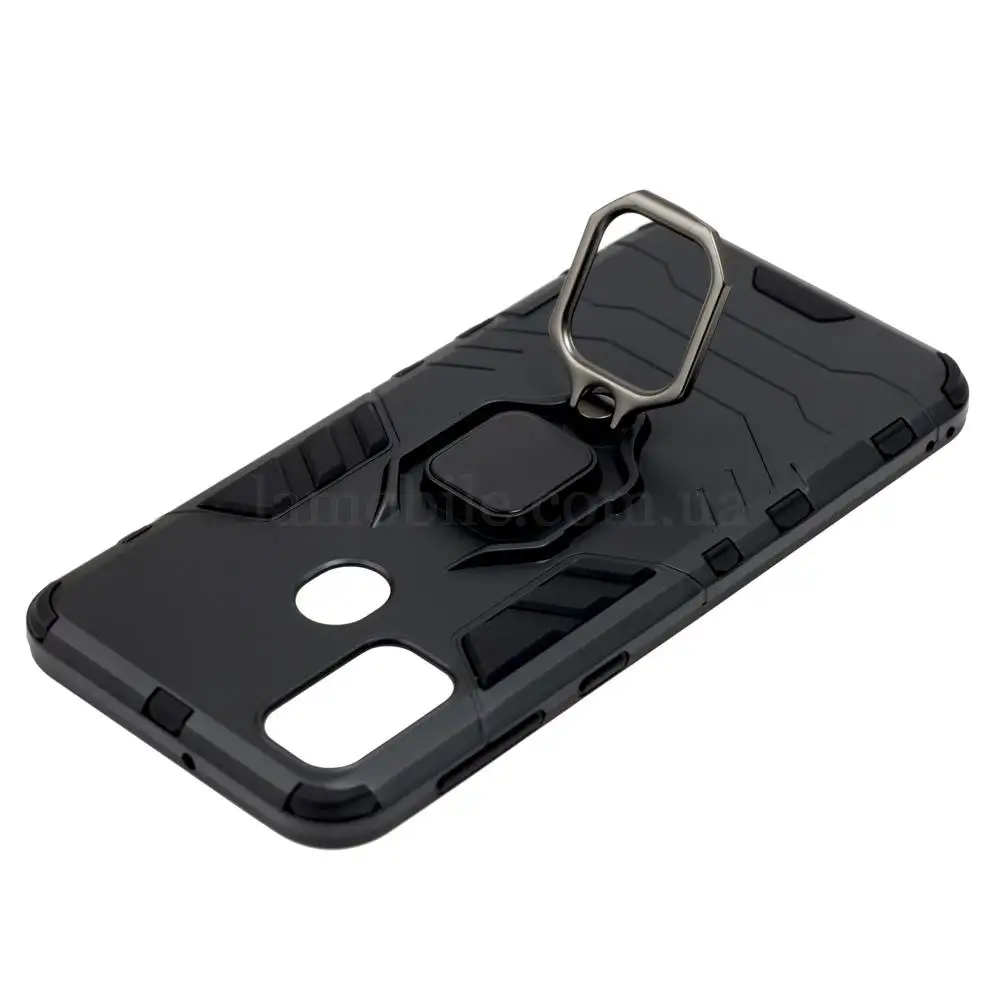 Чехол для Samsung Galaxy M21 / M30s Transformer Ring ударопрочный с кольцом черный