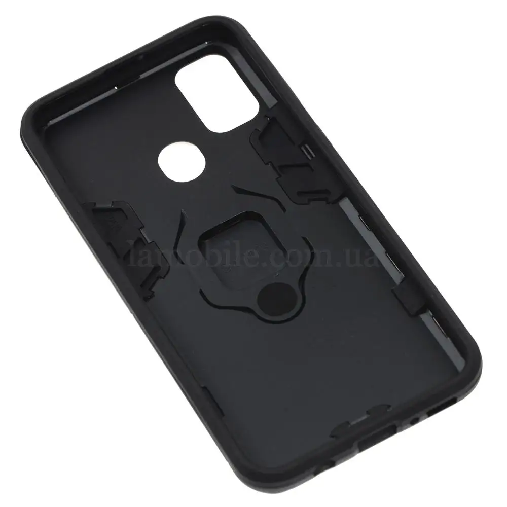 Чехол для Samsung Galaxy M21 / M30s Transformer Ring ударопрочный с кольцом черный
