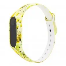 Ремешок Xiaomi Mi Band 2 Silicone рисунок "желтые цветы"