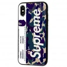 Чехол для iPhone X / Xs Vip Blue Glitter зеленый "Supreme"
