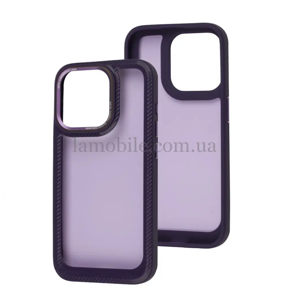 Чохол для iPhine 15 Pro Carbon style purple
