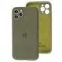 Чехол для iPhone 11 Pro Max Silicone Full camera темно-оливковый