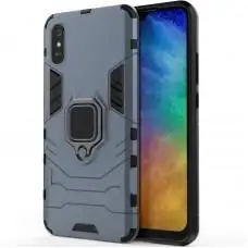 Чохол для Xiaomi Redmi 9A Transformer Ring ударостійкий з кільцем сірий