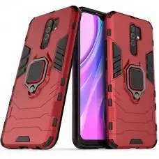 Чохол для Xiaomi Redmi 9 Transformer Ring ударостійкий з кільцем червоний