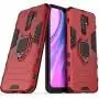 Чехол для Xiaomi Redmi 9 Transformer Ring ударопрочный с кольцом красный