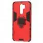 Чехол для Xiaomi Redmi 9 Transformer Ring ударопрочный с кольцом красный