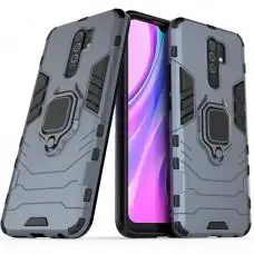 Чохол для Xiaomi Redmi 9 Transformer Ring удароміцний з кільцем сірий