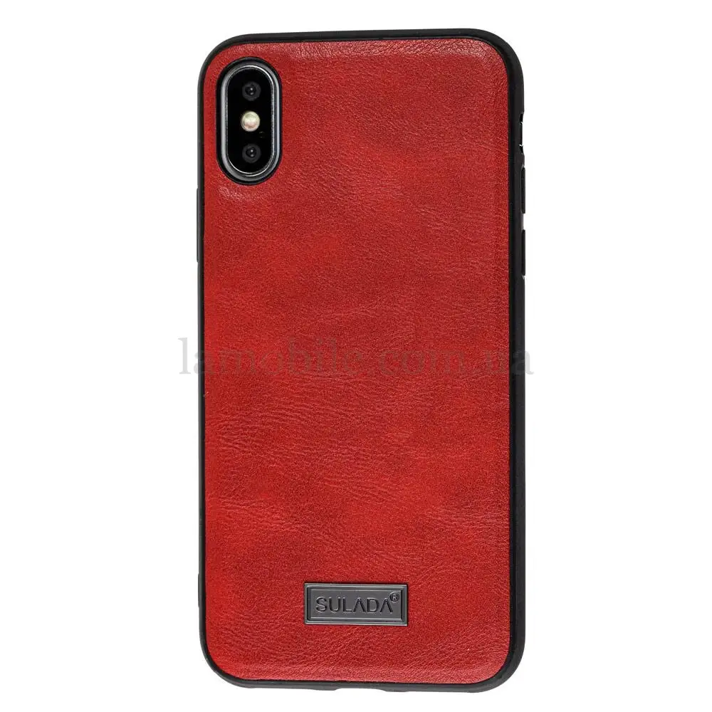 Чохол для iPhone X / Xs Sulada Leather червоний