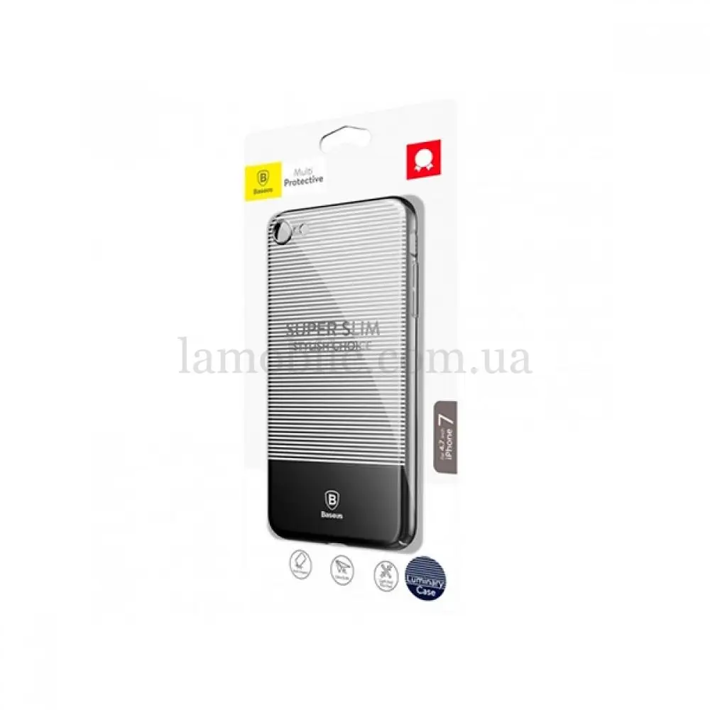 Чехол Baseus Luminary Ultrathin для iPhone 7 / 8 с полоской черный
