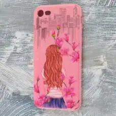 Чохол для iPhone 7/8 Magic Girl рожевий "сакура"