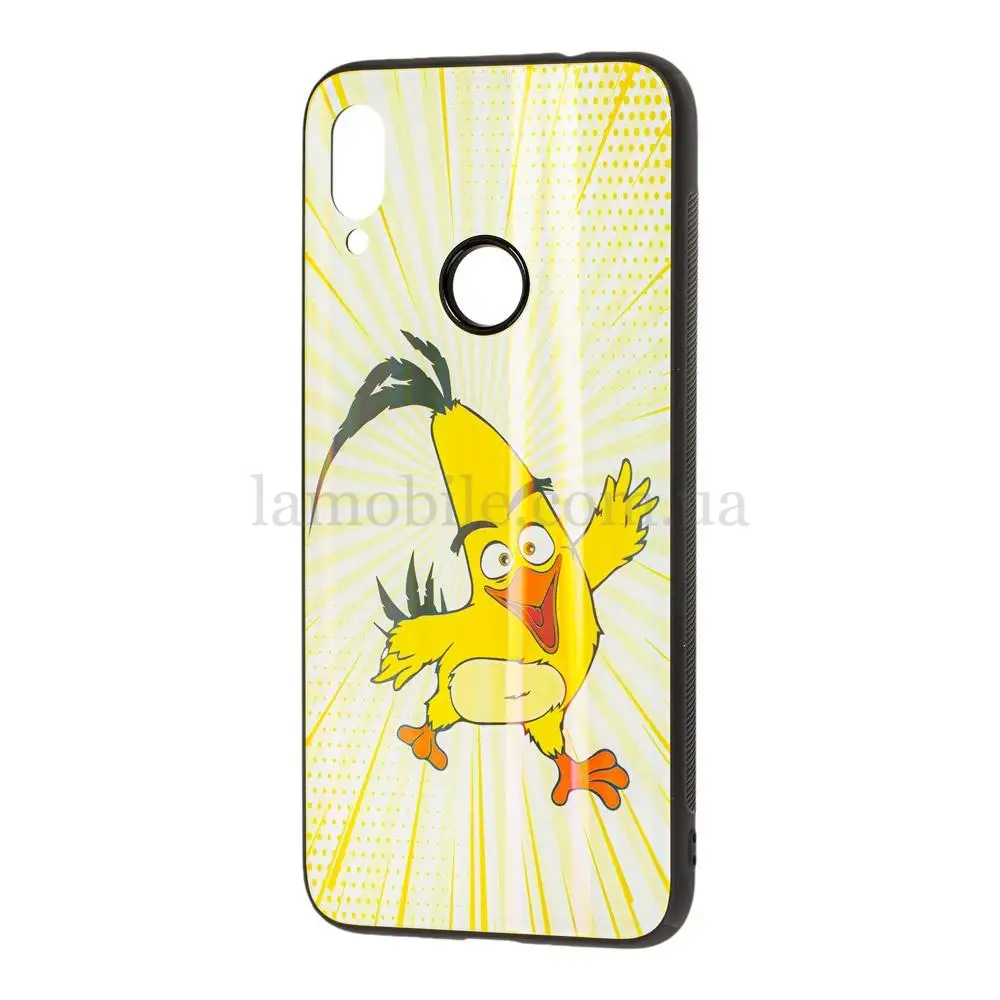 Чехол для Xiaomi Redmi Note 7 glass "Angry Birds" Chuck