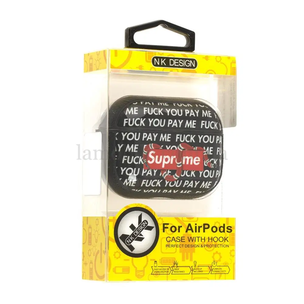 Чехол для AirPods Pro Young Style supreme черный дизайн 2