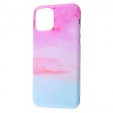 Чехол для iPhone 11 Pro Design Mramor Glossy розово-голубой