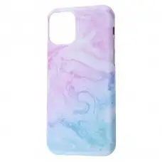 Чехол для iPhone 11 Pro Design Mramor Glossy розово-бирюзовый