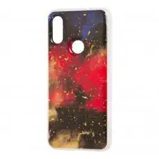 Чехол для Xiaomi Redmi 7 Art confetti "темно-красный"