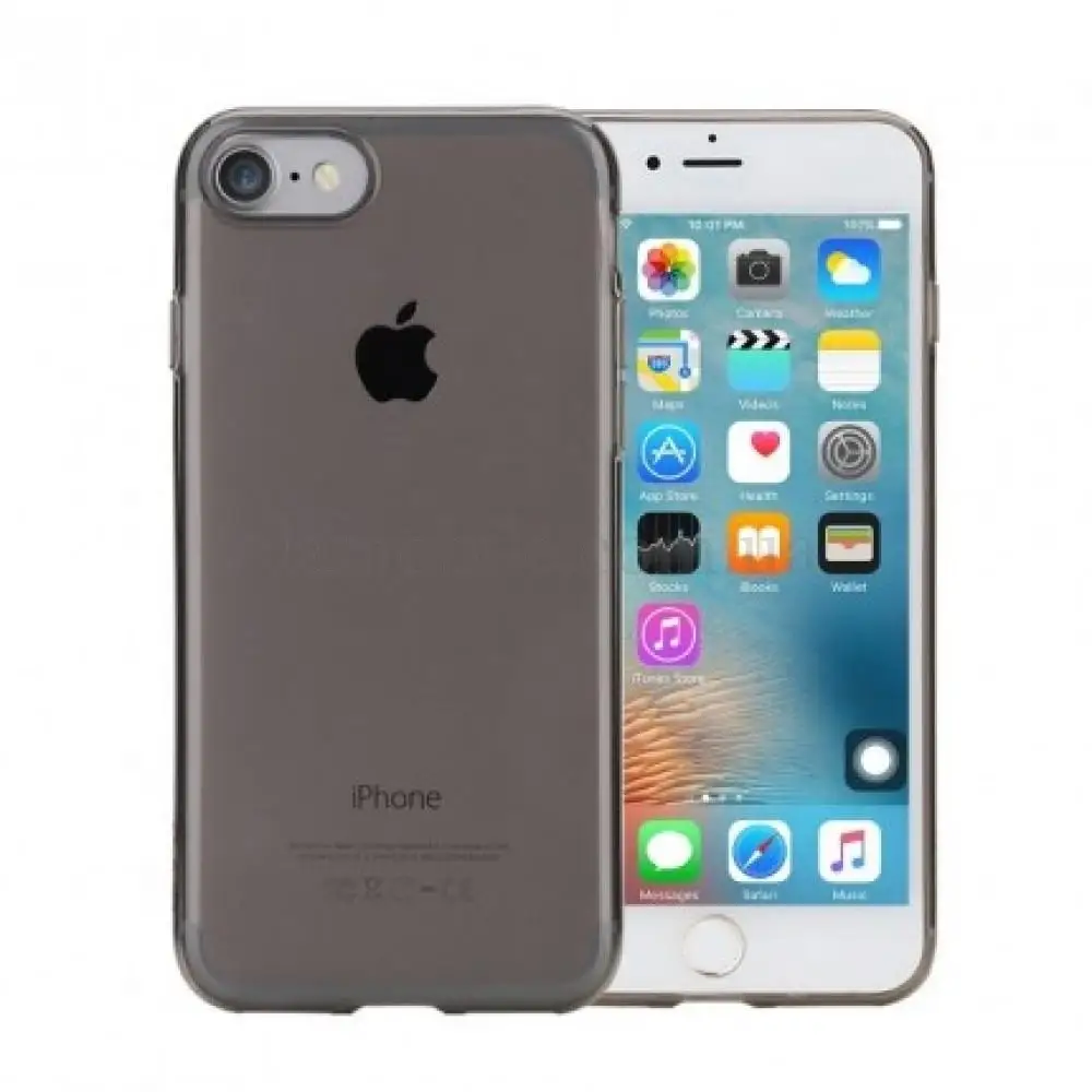 TPU чохол ROCK Slim Jacket для iPhone 7 чорний / Transparent black з заг