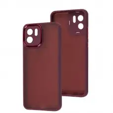 Чехол для Xiaomi Redmi A1 Luxury Metal Lens марсала