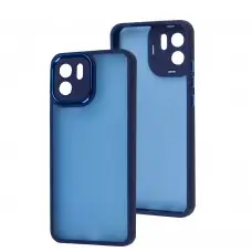 Чехол для Xiaomi Redmi A1 Luxury Metal Lens синий