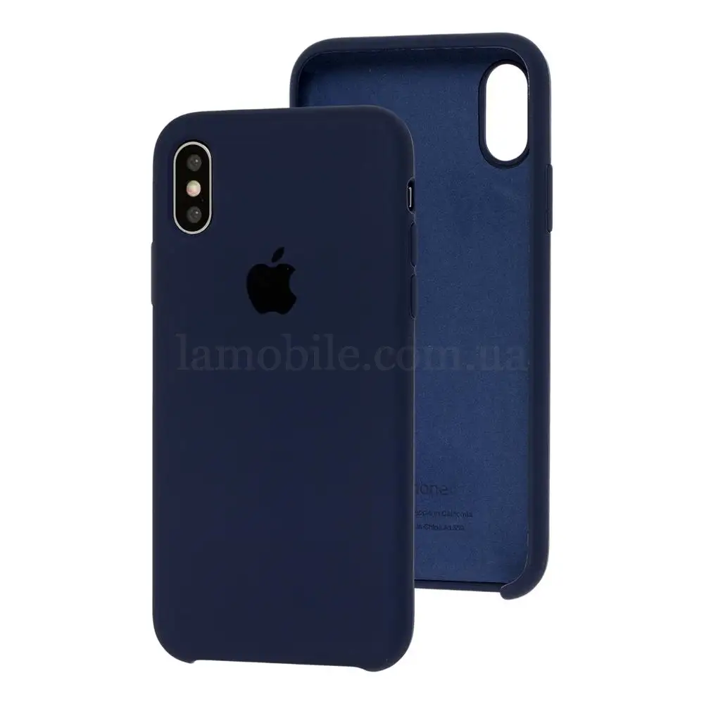 Чохол silicone case для iPhone X / Xs темно синій
