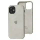 Чехол для iPhone 12 mini Alcantara 360 белый