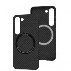 Чехол для Samsung Galaxy S23 (S911) Wave Carbon MagSafe black