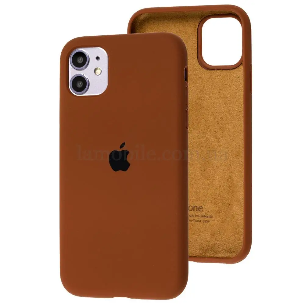 Чохол для iPhone 11 Silicone Full brown