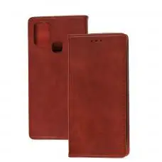 Чехол книжка для Samsung Galaxy A21s (A217) Black magnet красный
